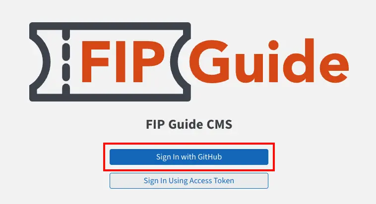 FIP Guide CMS login